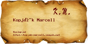 Kopják Marcell névjegykártya